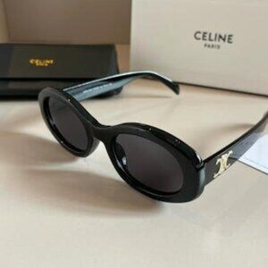 CELINE Triomphe Sunglasses with Case - High-End Women's Fashion for Beach & Driv